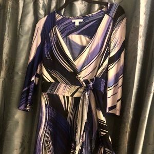 purple and white dress from New York and Company